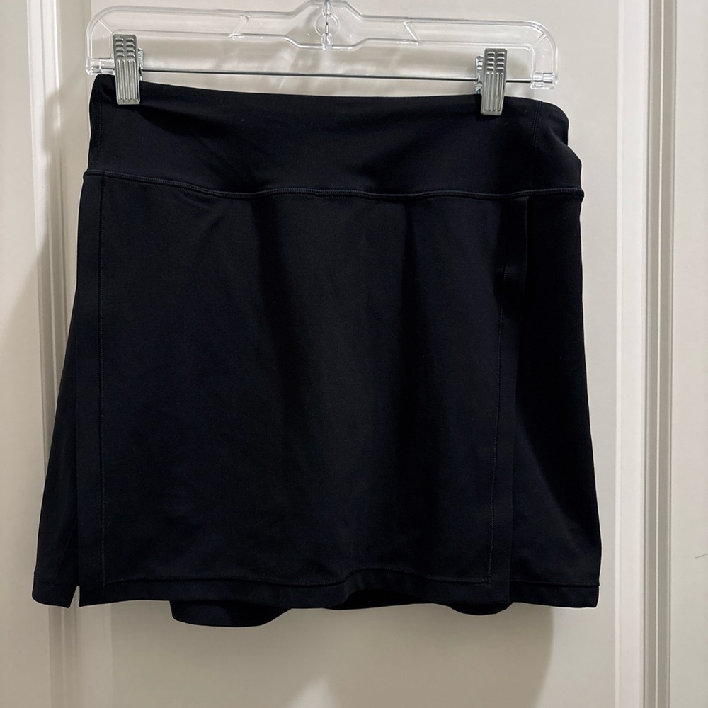 Athleta Girl Goal Getter Skort XXL 16 Black Pocket Lined Skirt Shorts Logo